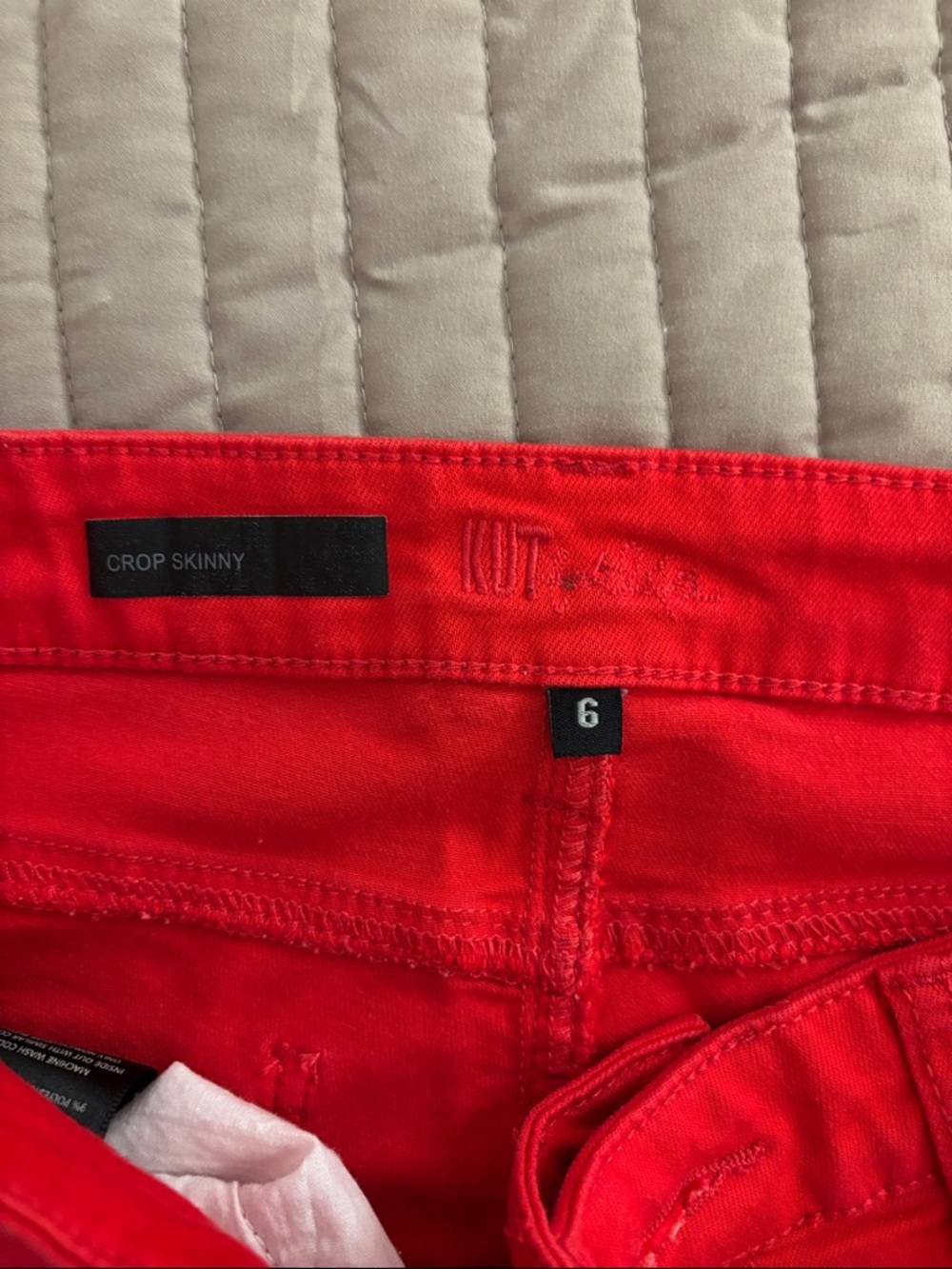 Kut from the Kloth Vibrant Red Cropped Jeans - Picture 4 of 6